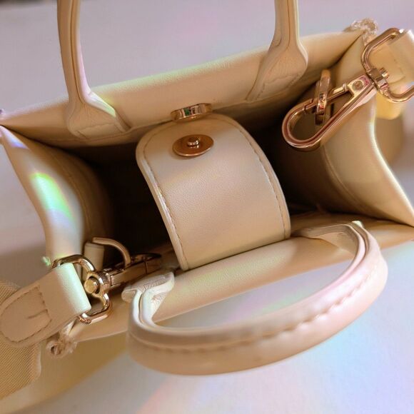 A New Day Cream White Mini Boxy Tote Bag - Picture 3 of 5